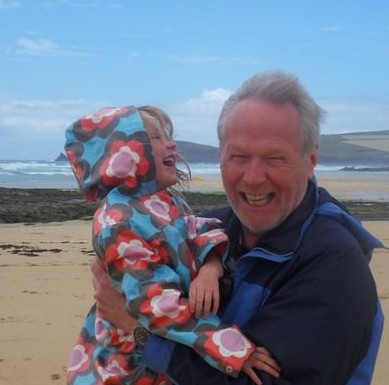 Andrew Neil with his god children. kids, children daughter, son